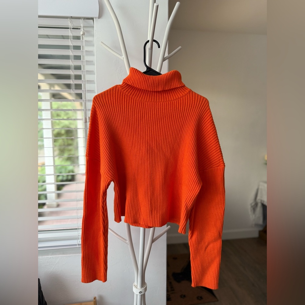 Orange Turtleneck Sweater